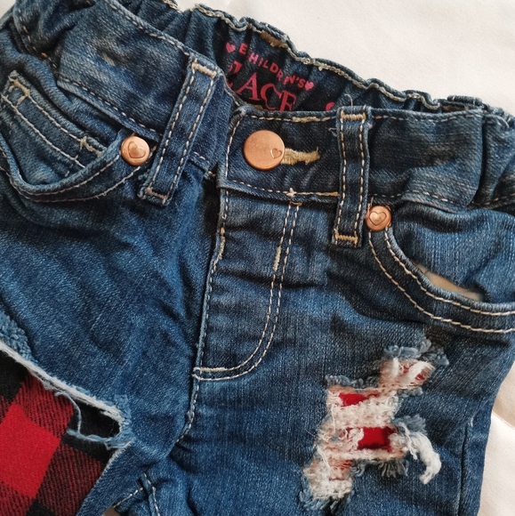 Girls Buffalo plaid jeans - Picture 4 of 5